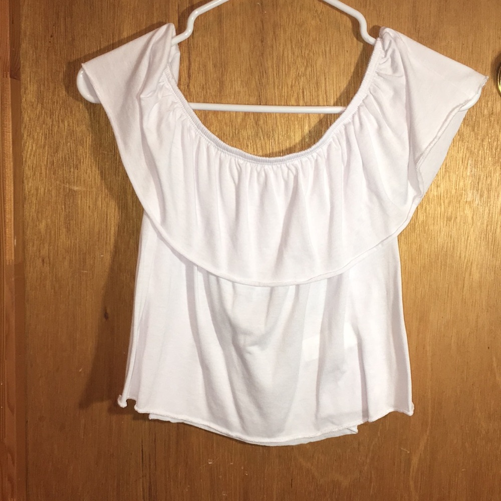 White tiered crop top